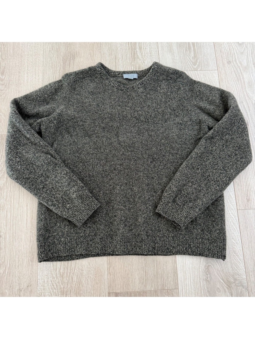 COS gray 100% wool crewneck sweater